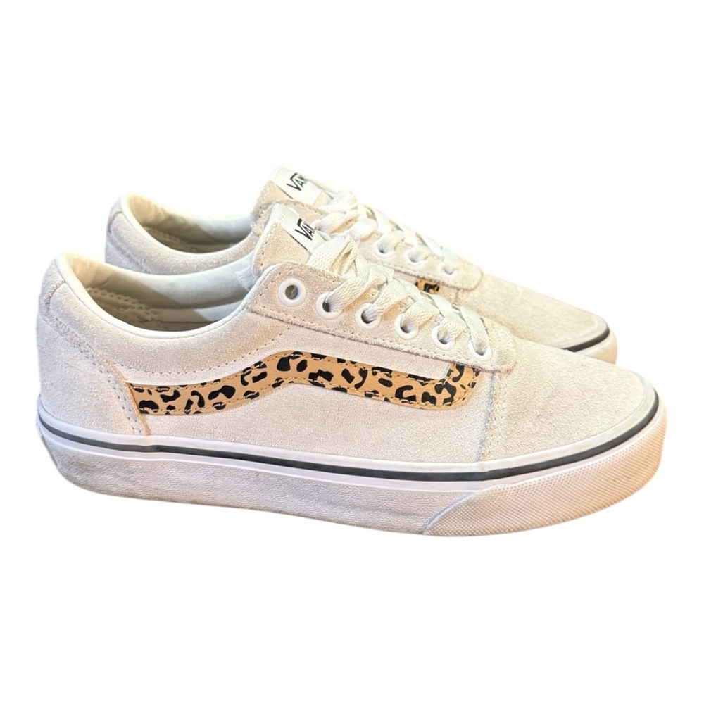 Vans Ward Low Suede Marshmallow White / Cheetah Stripe Sneakers Women’s Size 6
